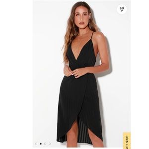 Lulus Panache Black Backless Midi Dress